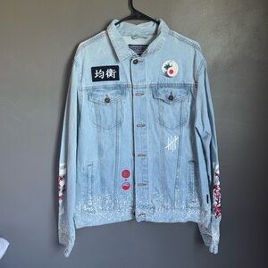 Jean jacket graffiti themed size large